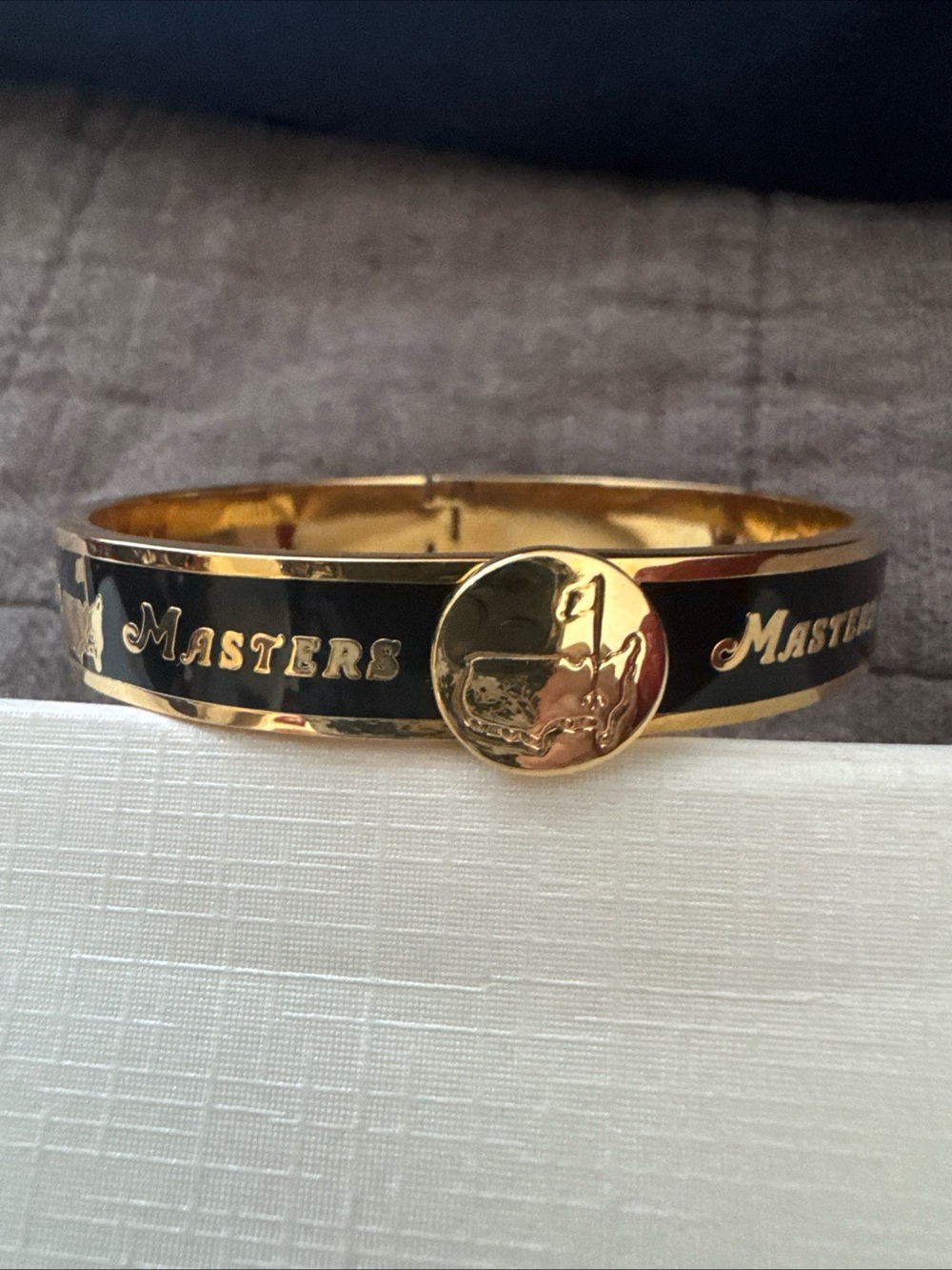 Gold and Black 'Masters' Bangle Bracelet - Women’s Accessory